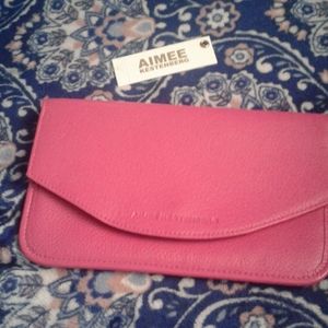Fushia leather wallet